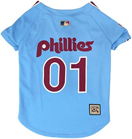 MLB Philadelphia Phillies Vintage Throwback Jersey for Dogs & Cats in Team Color. Comfortable Polycotton Material, Extra Extra Large