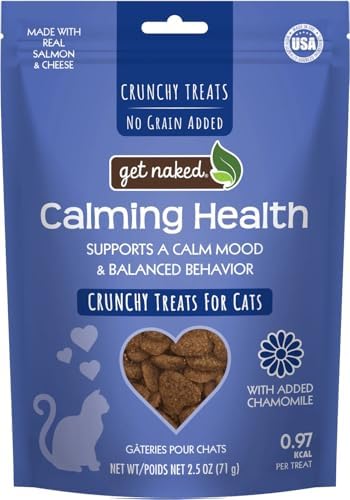 Get Naked Cat Calming Treats Salmon & Cheese Flavor, Crunchy, Calming Health, 6-oz Bag