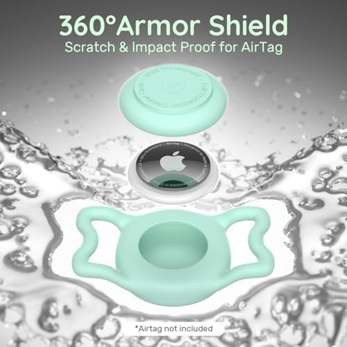 IP68 Waterproof Dog AirTag Holder for Dog Collar, Soft, Stretchy Silicone