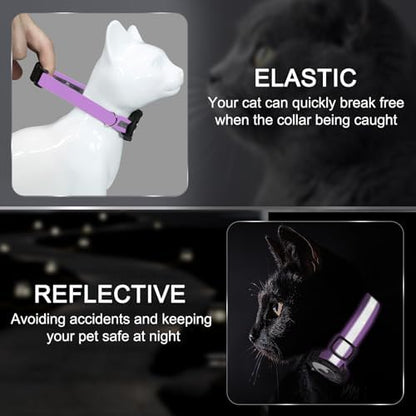 Reflective AirTag Cat Collar, Integrated Cat Collar with Air Tag Holder