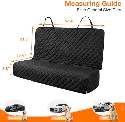 PETICON Waterproof Scratchproof Pet Bench Seat Covers for Cars, SUVs