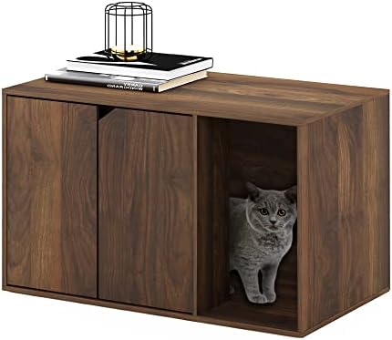 Furinno Peli Litter Box Enclosure, Columbia Walnut