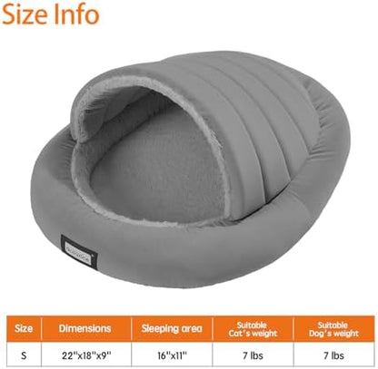 Balance 2 in 1 Cat Bed Cave for Kittens and Small Dogs, Cat Tents for Indoor Cats, Covered Cat Beds with Removable Cushion, Calming Cat Nest, Cat Hideaway, Washable Cat House with Non-Slip Bottom