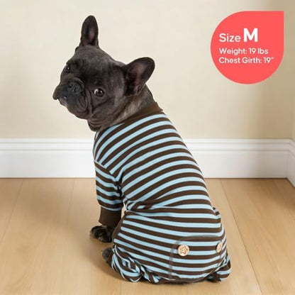 KYEESE Striped Dog Pajamas for Small Dogs Thermal Fleece Onesie Daily Wear