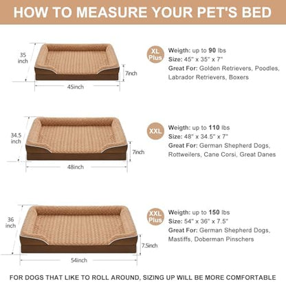 WNPETHOME Orthopedic Washable XXL Dog Bed for Senior Dog Cozy Sleep
