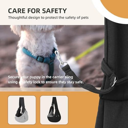 Adjustable Dog Sling Carrier with Pocket, Puppy Carrier for Small Dog & Cat