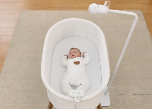 Delta Children Smart Sleep Baby Monitor with Floor Stand, Auto Motion Tracking/Alerting, 360° Pan/45° Tilt, Night Vision, Two-Way Talk, Temp & Humidity Alerts, Alexa/Google Compatible, 2.5K/1440p QHD