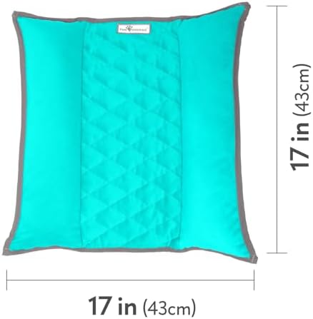 Paw Inspired Snuggle Bunny Bolster Bed, Gray/Green, 17x17 Inch