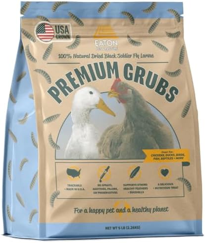 Eaton Pet and Pasture Premium Grubs, Dried Black Soldier Fly Larvae, 5 Lb