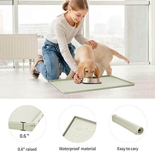 Silicone Dog Food Mat Waterproof Pet Feeding Tray for Small Medium Dogs