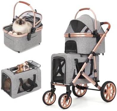HOVONO Double Dog Stroller for 2 Small & Medium Dogs/Cats Up to 60 lbs