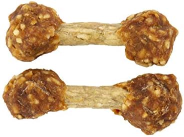 Good 'n' Fun Chicken Flavored Dumbbells 4 Ounces, Rawhide Snacks for Small Dogs (Pack of 2)