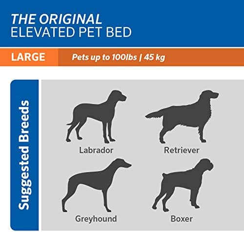 Coolaroo Original Elevated Dog Bed - Breathable Off-The-Ground Pet Bed with Cooling Fabric, Joint Relief & Moisture-Resistant Fabric, 100% Recyclable, Easy Clean, Nutmeg, Large