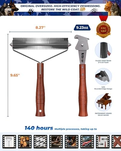 Max Undercoat Rake for Dogs & Cats, Dog Brush for Shedding, Dematting Comb