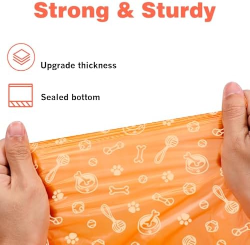Dog Poop Bags Rolls 240 PCS– Extra Thick Leak Proof 4 Color Mix with Holder
