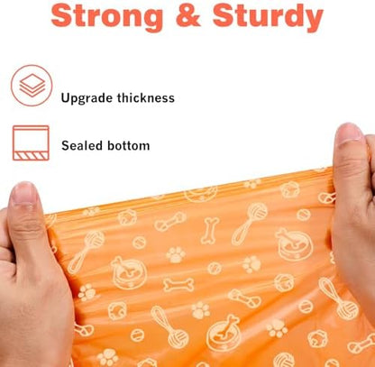 Dog Poop Bags Rolls 240 PCS– Extra Thick Leak Proof 4 Color Mix with Holder