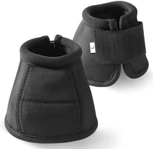 2 Pcs Horse Boots and Horse Leg Protectors, Horse Protection Training Equipment Packages and Accessories Black