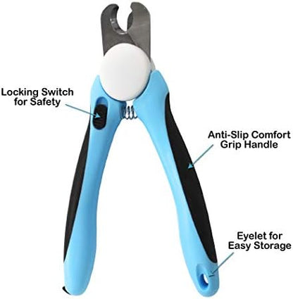 Pets First DOG NAIL CLIPPER & TRIMMER Premium Quality Pet Nail Paws Clippers & trimming tool with Safety Guard. Avoid Over-Cutting Nails +Free Nail File. Sturdy Non Slip Ergonomic Handles. Sharp Blade