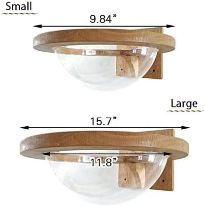 Wall-mounted Wooden Cat Space clear Capsule Cat Bed Small Pets Bed Cat Toy Cat Furniture(Large Capsule)