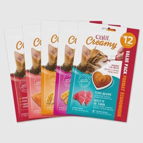 Catit Creamy Lickable Cat Treat, Assortment, 72-Pack