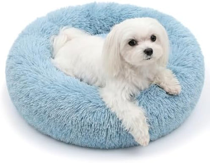 nononfish Soft Round Dog Bed for Small Dogs,Calming Plush Pet Bed