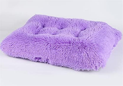 Long Plush Calming Pet Bed Cuddler Pet Bed Purple L