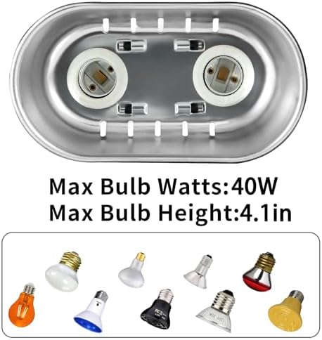 DXOPHIEX Nano Dual Reptile Heat Lamp Max 40W with Two Independent Switches