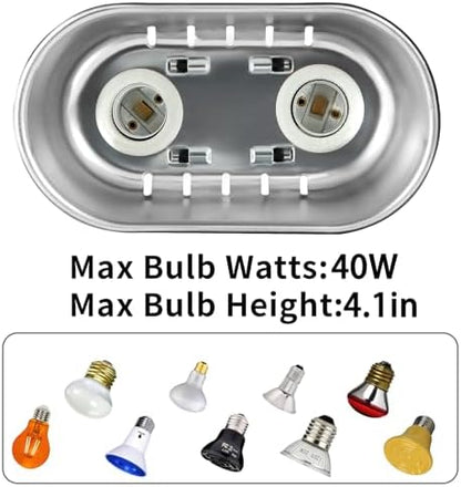 DXOPHIEX Nano Dual Reptile Heat Lamp Max 40W with Two Independent Switches