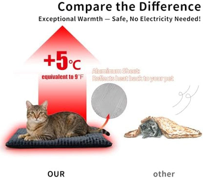 Self-Warming Cat Bed Pad, 4-Pack 22 * 16 inch Self-Heating Cat Bed Mat Thermal Blanket for Indoor Cats & Dogs