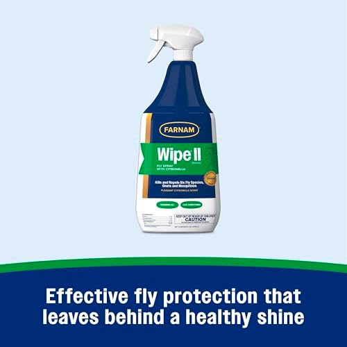 Farnam Wipe II Horse Fly Spray with Citronella, 32 oz Spray