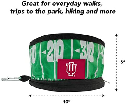 Pets First NCAA Indiana Hoosiers Collapsible Dog Travel Bowl Set, 2 Pack Food & Water Bowls for Dogs, Best Portable & Lightweight Leak-Proof Dog Bowls for Travel