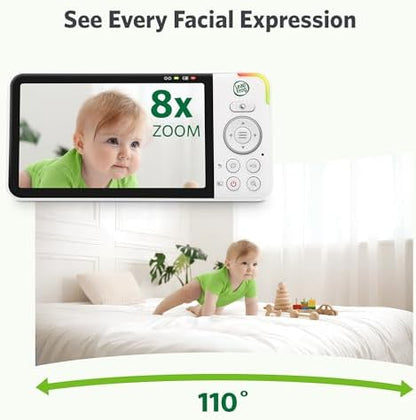 LeapFrog Smart WiFi Baby Monitor, 1080p Camera, 5-Inch IPS Display, Color Night Vision | 5000mAh 22-Hr Battery, VOX Mode, 110° Wide Angle, 8X Zoom, Humidity & Temperature | LF815HD