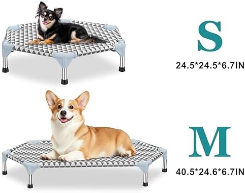 Kuntrust Elevated Outdoor Dog Bed (6 Sided Small, Triangle)