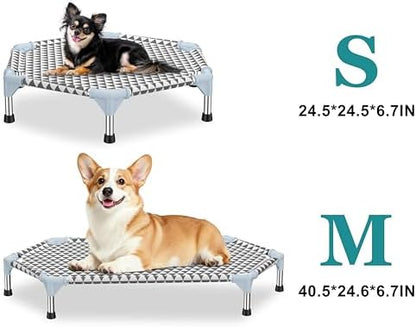 Kuntrust Elevated Outdoor Dog Bed (6 Sided Small, Triangle)