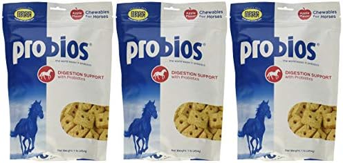(3 Pack) Probios Probiotic Treats For Horses, Apple Flavor, 1 Pound Each