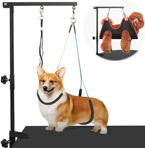 Dog Grooming Arm 35" with Hammock, Haunch Holder for Small Medium Pets