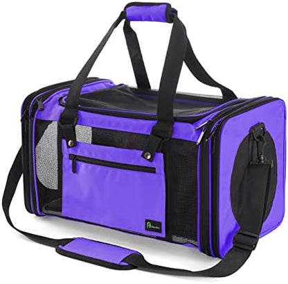 Soft-Sided Pet Carrier for Cats Small Dogs of 15 Lbs Medium Purple