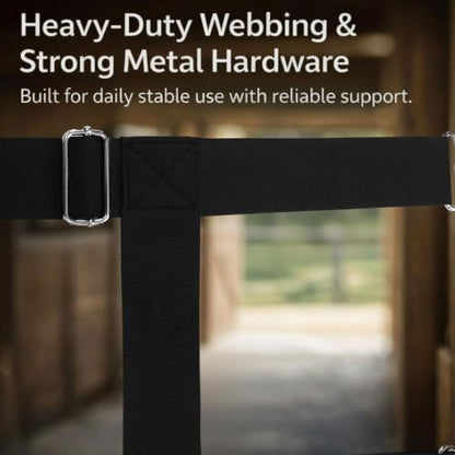 2 Pcs Stall Guards for Horses 48" x 18 " with Adjustable Strap Black
