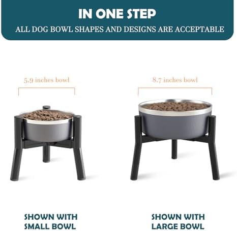 SHAINFUN Adjustable Elevated Dog Bowls Stand Compatible with 5.9 to 8.7 inch Wide Raised Stand with Metal Material for Medium and Small Sized Dogs (Bowl Not Included)
