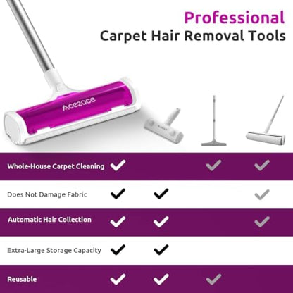 ACE2ACE A3 Pro Carpet Roller for Pet Hair, Carpet Pet Hair Removal Tool