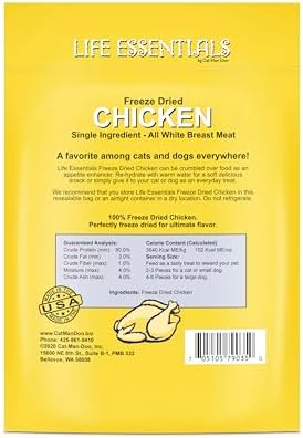 Life Essentials by Cat-Man-Doo | Freeze Dried Chicken Treats | 2oz Bag