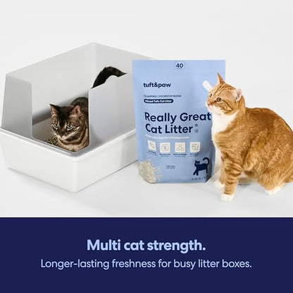 Tuft & Paw Really Great Cat Litter OdorStop, Low Tracking Mixed Tofu Cat Litter, Clumping, Multi-cat, Odor Control, Dust-Free - 9.25lbs x 2Bags (OdorStop)