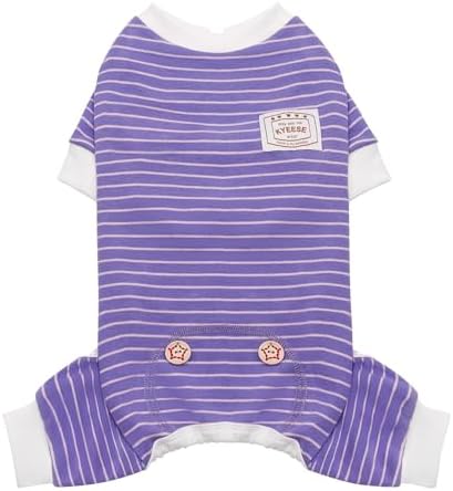 KYEESE Striped Dog Pajamas for Small Dogs Stretchy Onesie for Daily Wear