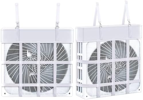 Tessco for you 2 Pcs Box Fan Holders for Horse Stall, Nylon Bag,White