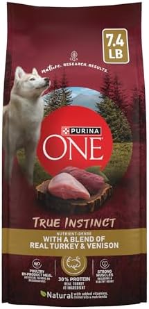 Purina ONE True Instinct Dry Dog Food, Real Turkey & Venison, 7.4 lb Bag