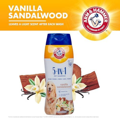 Arm & Hammer 5-in-1 Dog Shampoo, Vanilla Sandalwood, 20 Fl Oz
