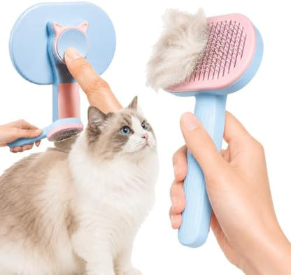 Cat Brushes for Indoor Cats, Cat Deshedding Tool for Long Hair Cats, Blue