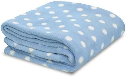 Little Starter Plush Toddler Blanket, Blue Dot