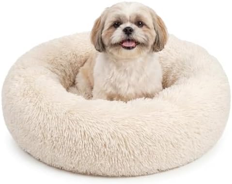 nononfish Dog Bed for Small Dogs,Calming Donut Plush Pet Bed