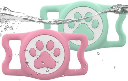 IP68 Waterproof Dog AirTag Holder for Dog Collar, Soft, Stretchy Silicone
